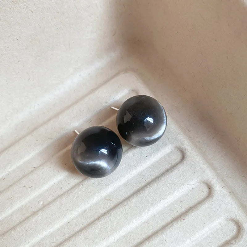 Smooth Leopard Round Bead Earrings for Women