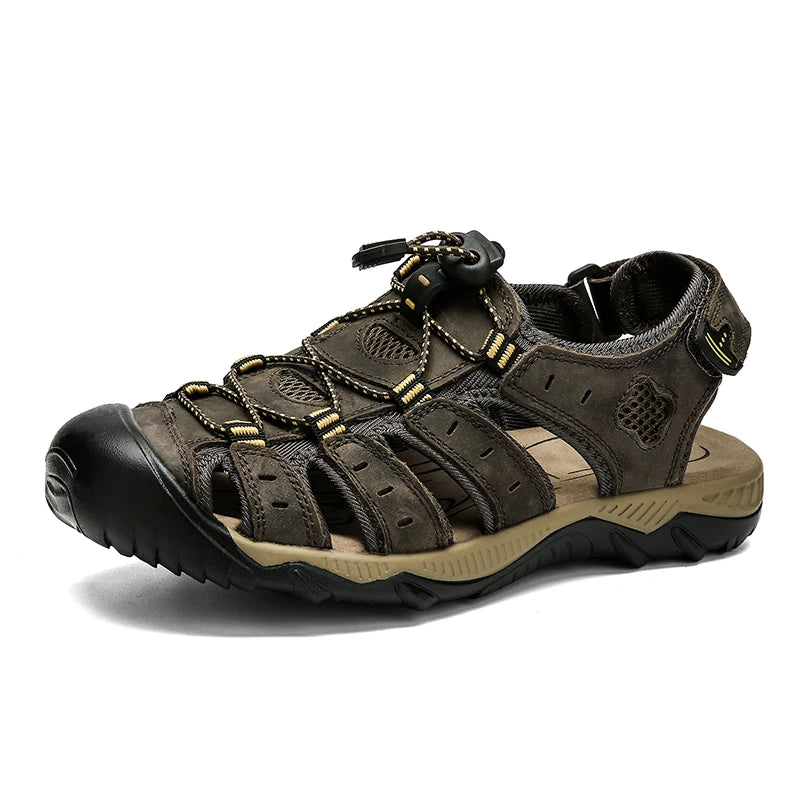 Genuine Leather Mens Water Beach Sandals