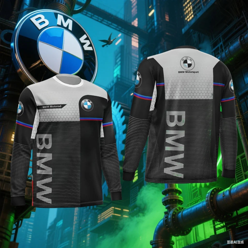 BMW T-shirt Summer BMW Gs One World Riding Jersey Men's Long-sleeved T-shirt