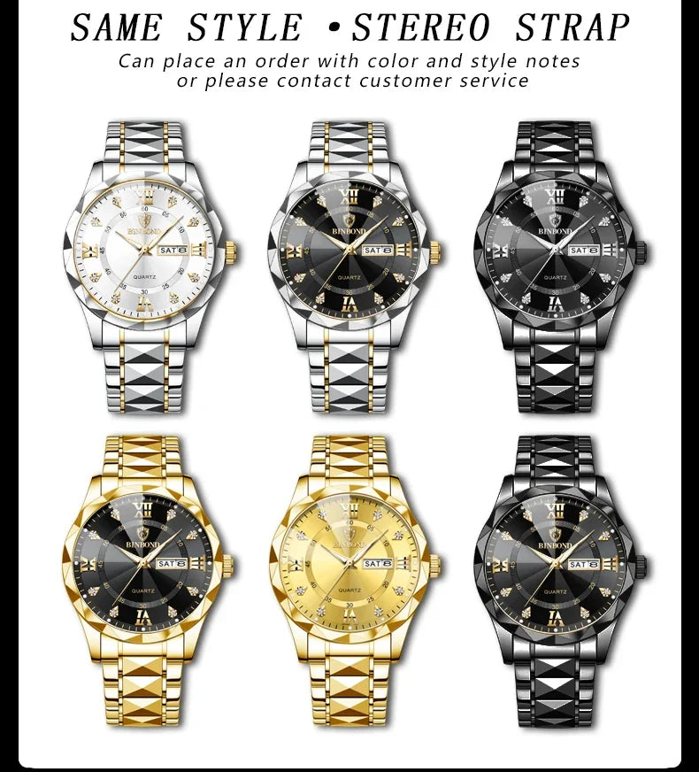 Men's Watch Waterproof Night Glow Double Calendar Watch