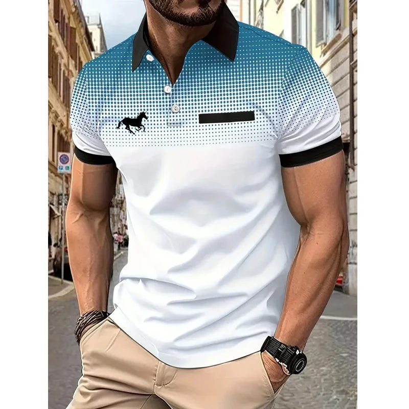 Men Summer Fashion Slim Fit Sport Short Sleeve 100% Polyester Polo Shirt