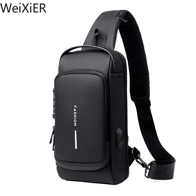 Men's Multifunction Anti-theft USB Shoulder Bag