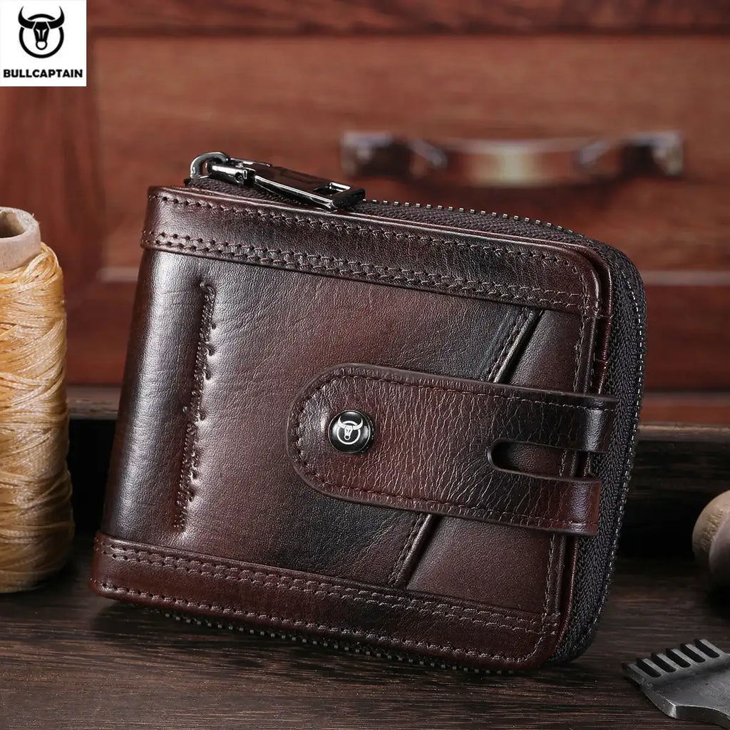 Genuine Leather Men's Bifold Wallet