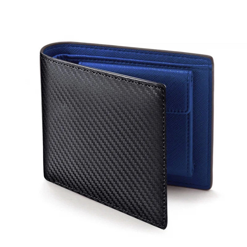 Fashion Carbon Fiber Men's Leather Wallet
