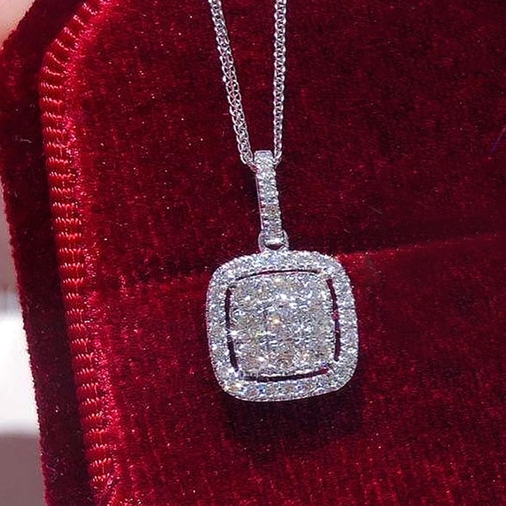 Exquisite Square Shaped Pendant Necklace