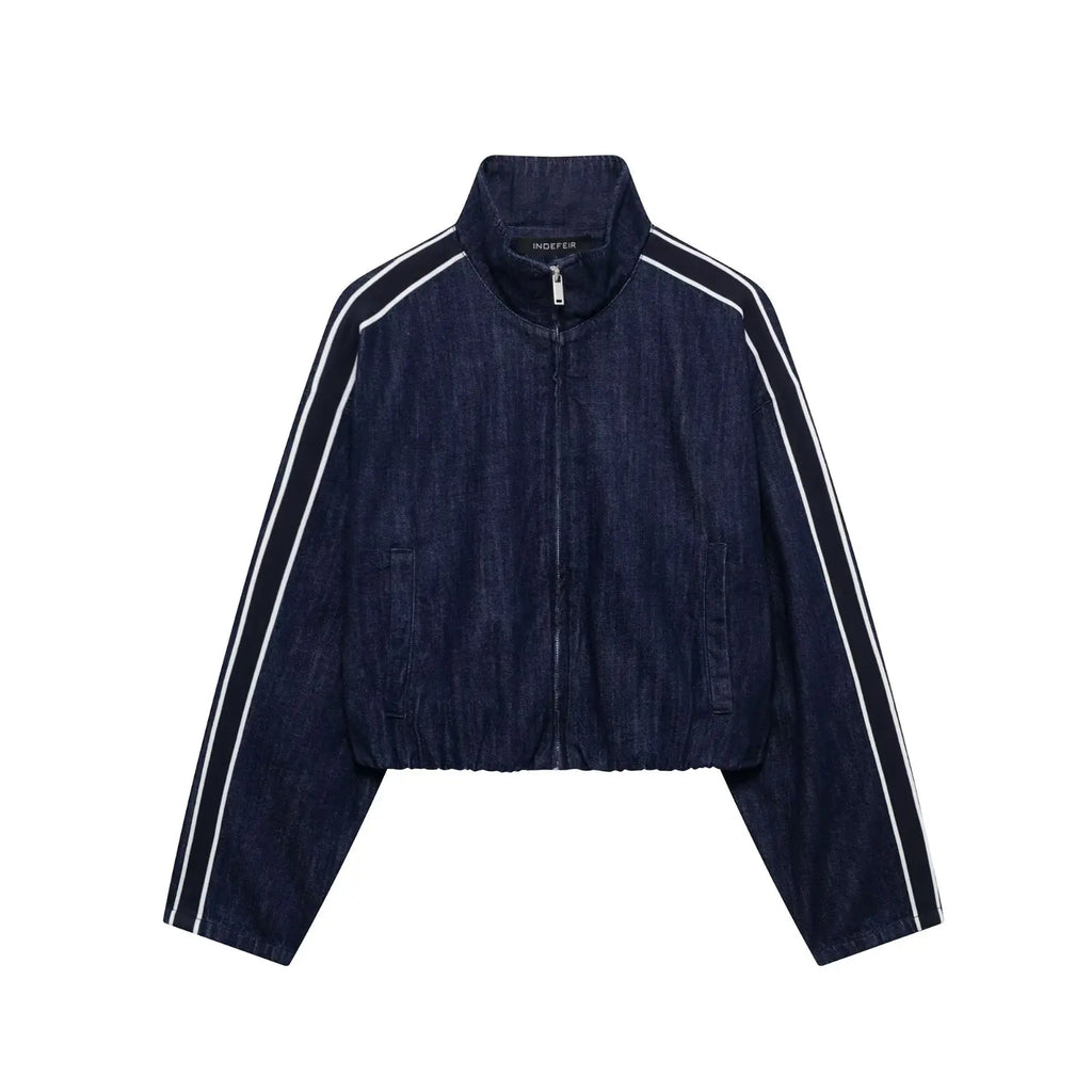 Women High Street Denim Set Side