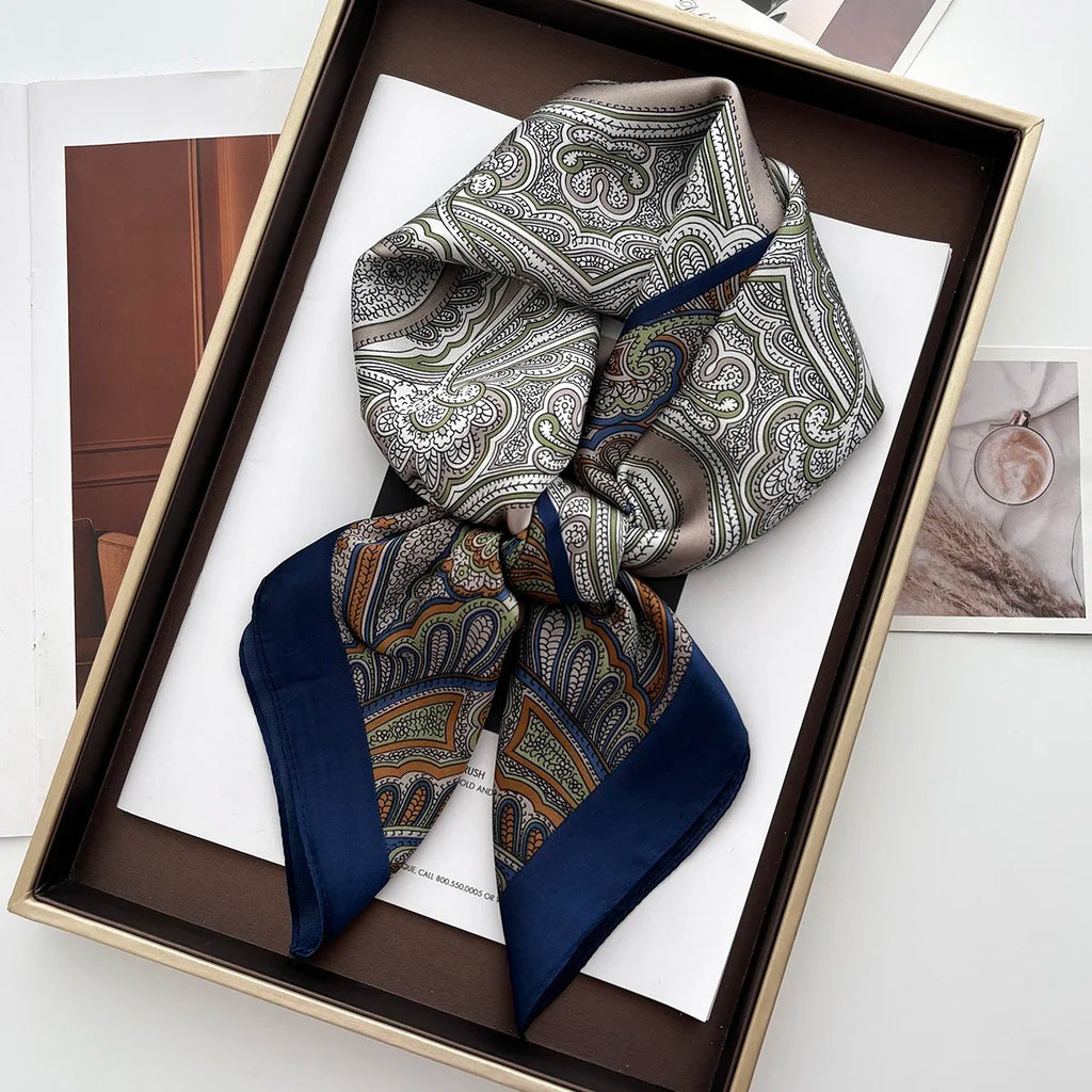 Luxury Women's Vintage Versatile Thin Satin Scarf