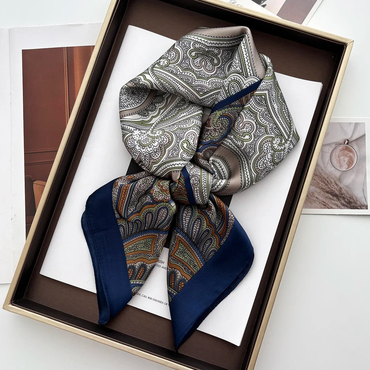 Luxury Women's Vintage Versatile Thin Satin Scarf