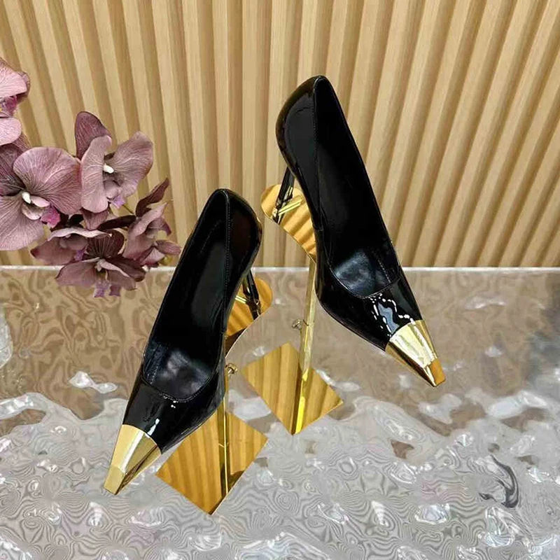 Designer Patent Leather Women Pumps