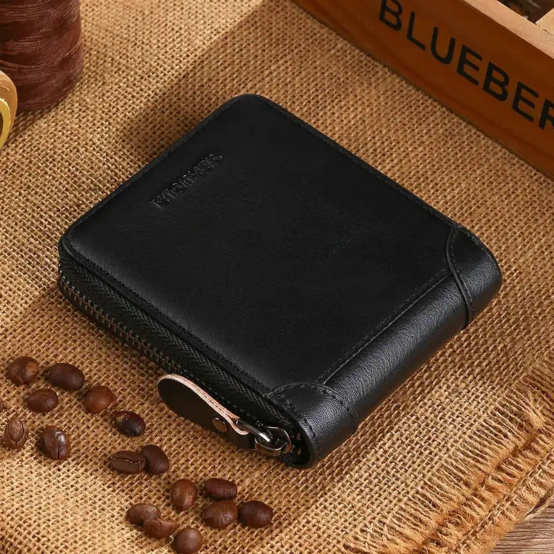 Genuine Leather Zipper Wallet