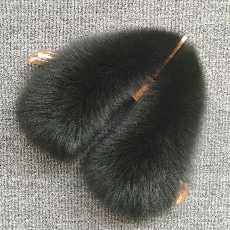 Real Fox Fur Collar For Woman Winter Warm Genuine Fur Scarf