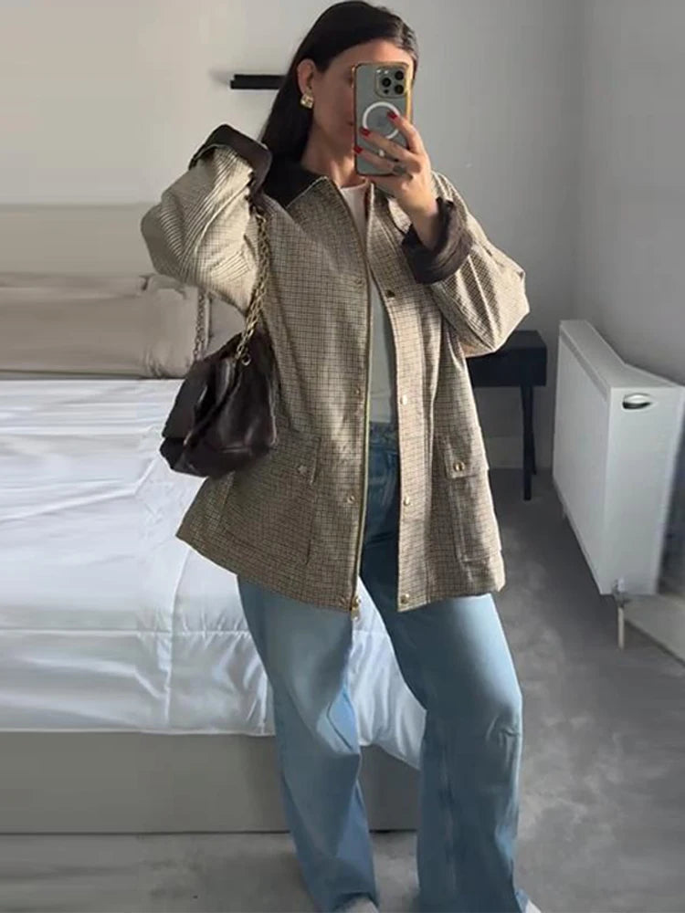 Casual Women Jacket Turn-down Collar Full Sleeve Single Breasted Female Jackets