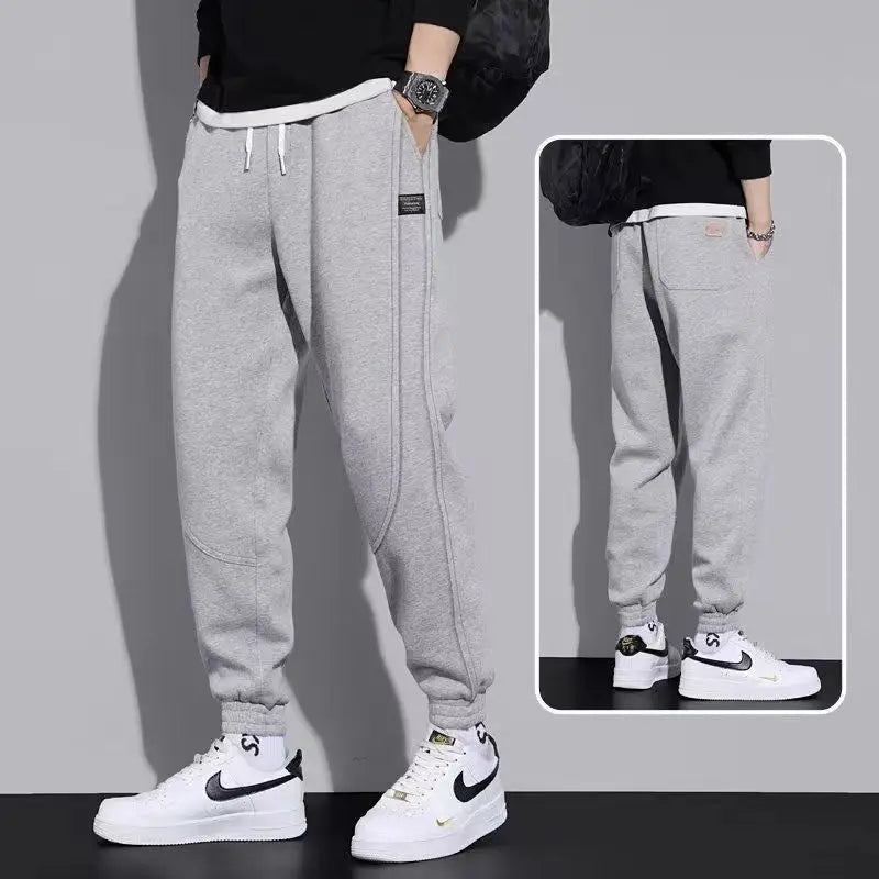 Multi Pocket Joggers for Spring Autumn Men Street Style Waist Drawstring Casual Pants
