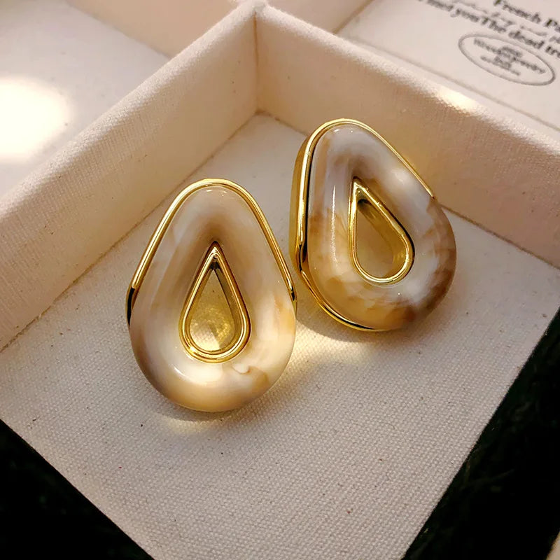 Smooth Leopard Round Bead Earrings for Women