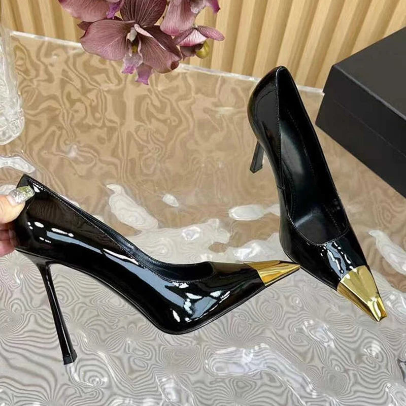 Designer Patent Leather Women Pumps
