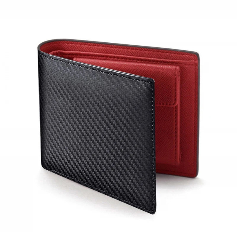 Fashion Carbon Fiber Men's Leather Wallet