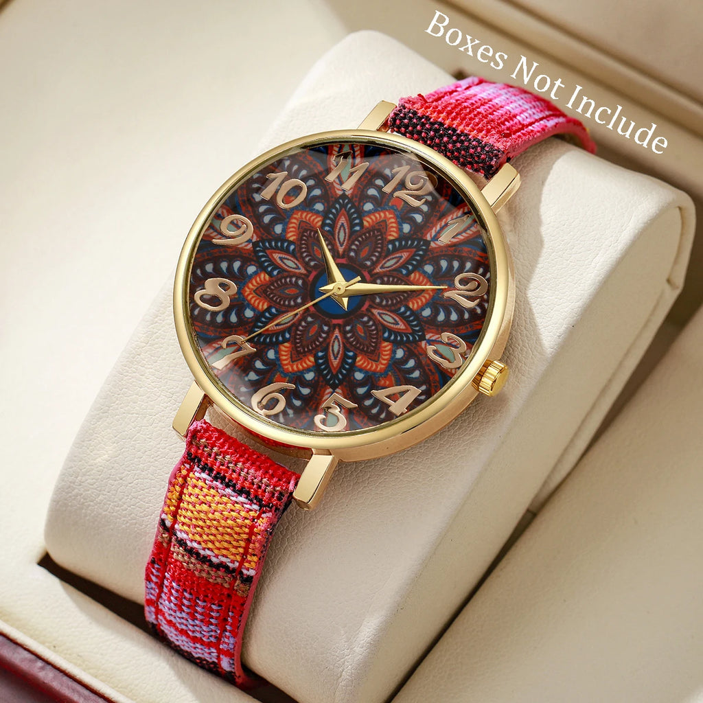 Fashion Women Leather Strap Quartz Wristwatch