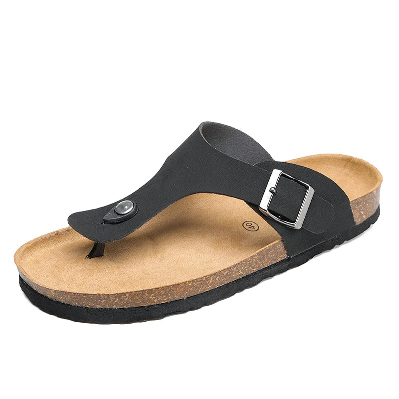 Men's frosted cork casual flip flops slippers
