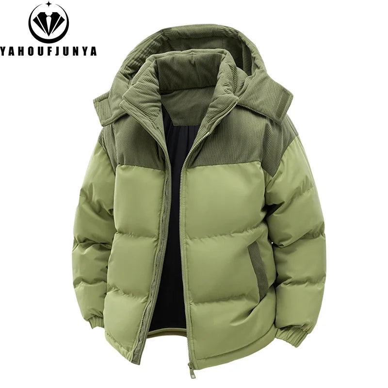 Autumn Winter Men Outdoor Removable Hooded Windbreak Jacket