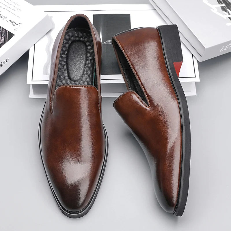 Business Formal Slip-On Leather Shoes