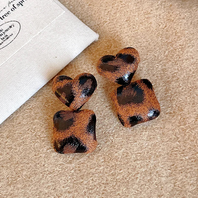 Smooth Leopard Round Bead Earrings for Women