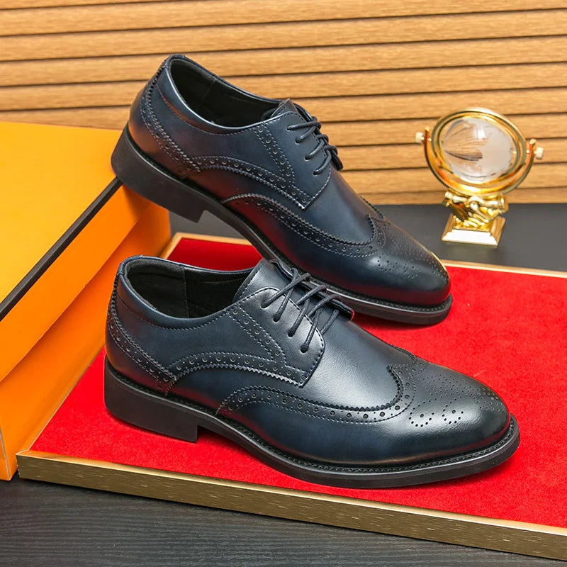 High End Brand Men's Leather Business Dress Shoes
