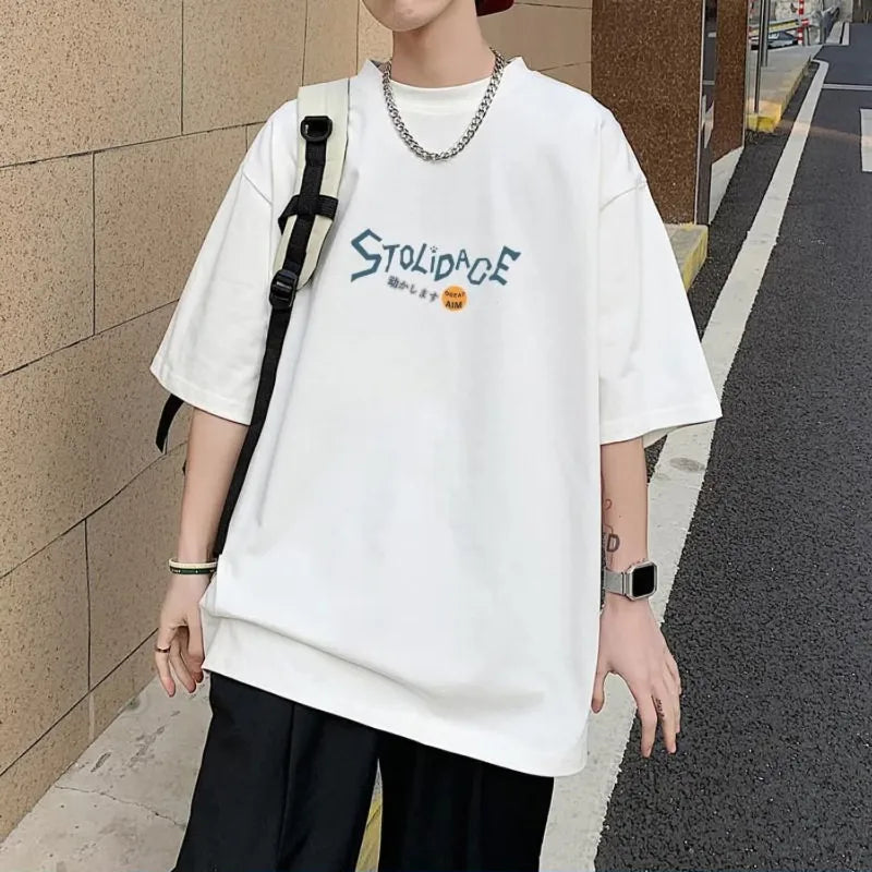 8XL Men Oversize Korean Fashion Loose T-Shirt