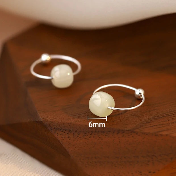 925 Sterling Silver Jade Drop Earring for Women