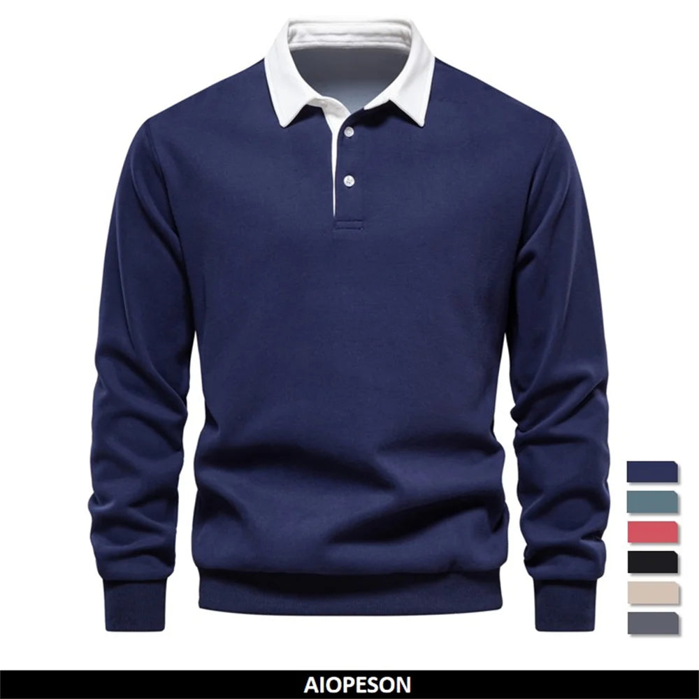 Autumn Fashion Design Polo Neck Sweatshirts for Men