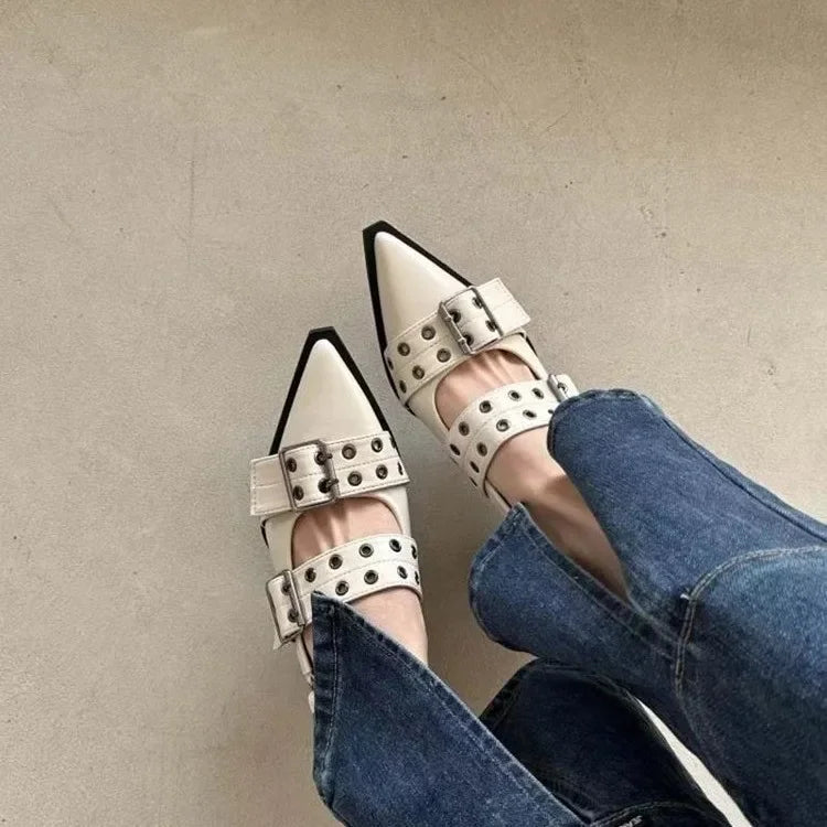 French Style Pointed Toe Mary Jane Shoes