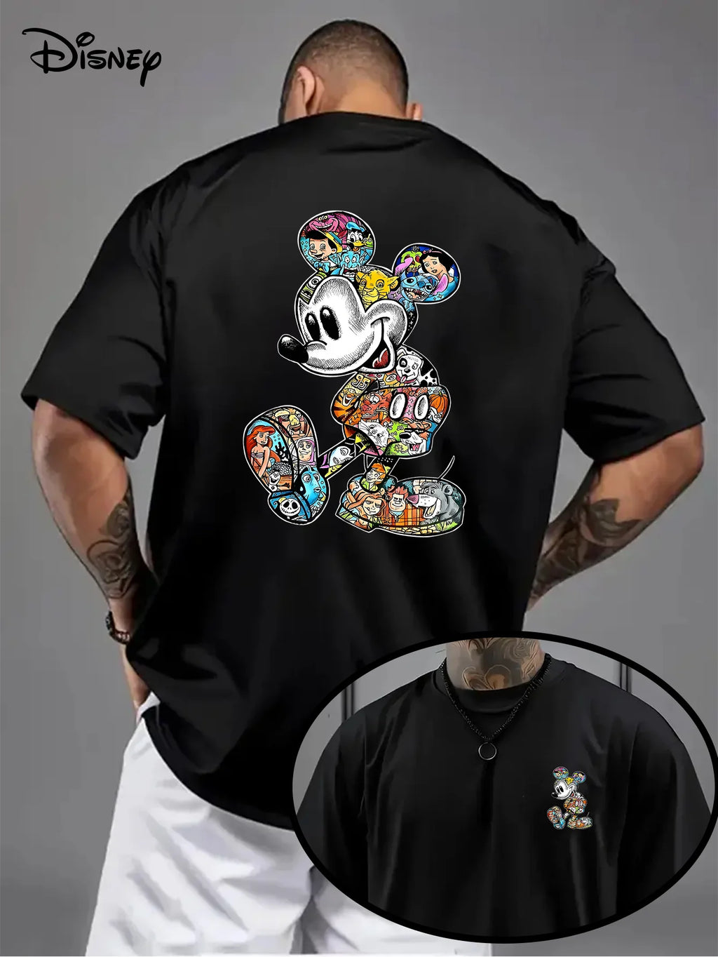 Fashion T Shirt Men Disney Mickey Mouse Women Cotton Tee Casual Top Unisex Summer Streetwear