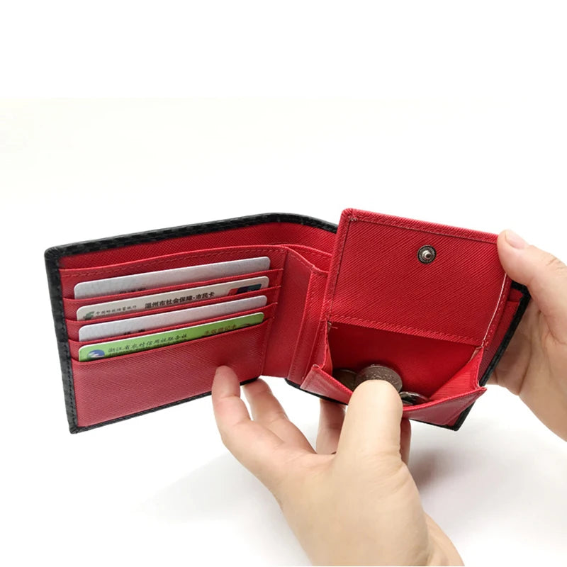 Fashion Carbon Fiber Men's Leather Wallet