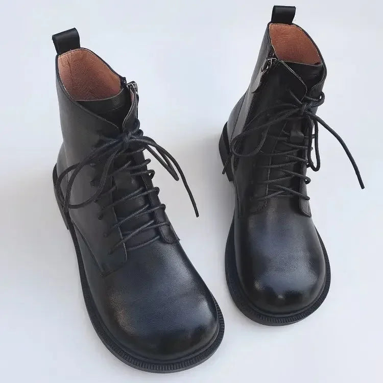 Носом Natural Skin Retro Big Shoes Wide Toe Boots