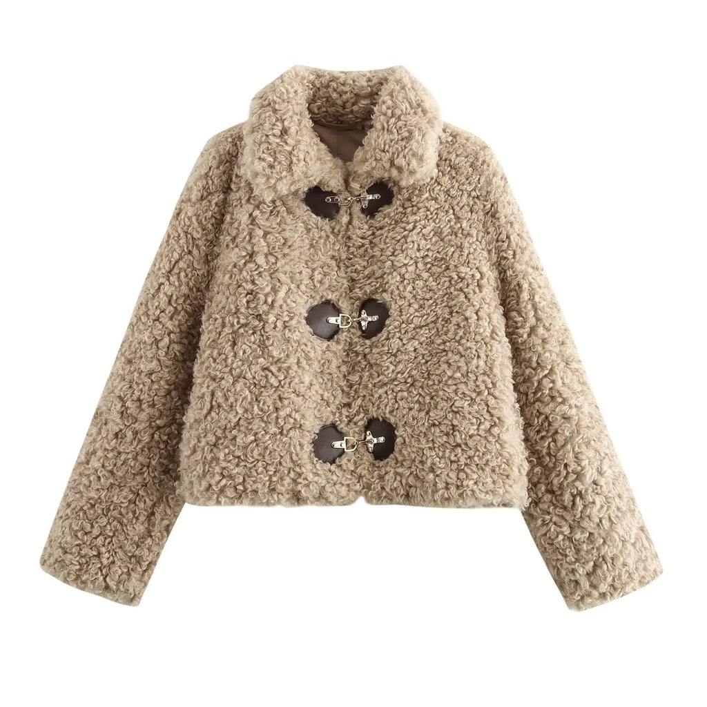 Women's Versatile Rope Buckle Solid Color Winter New Style Coat