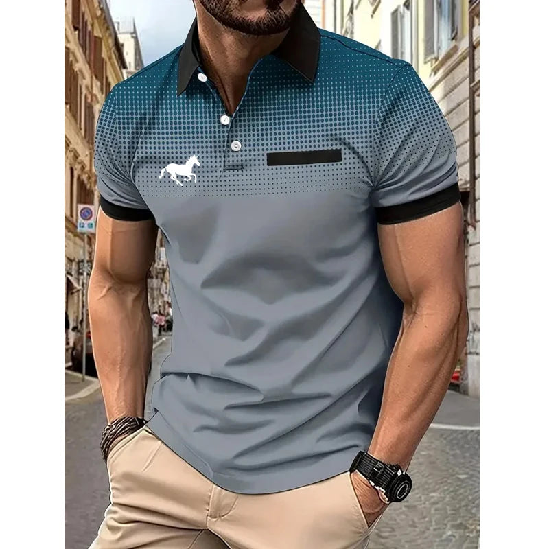 Men Summer Fashion Slim Fit Sport Short Sleeve 100% Polyester Polo Shirt
