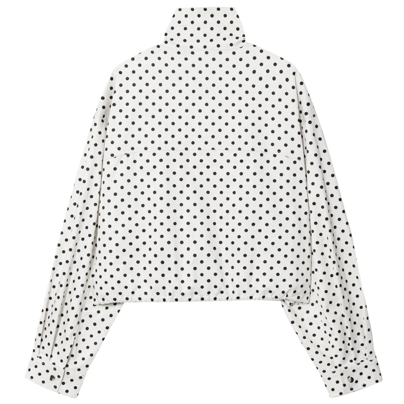 Polka Dot Bomber Jacket Women's Jackets