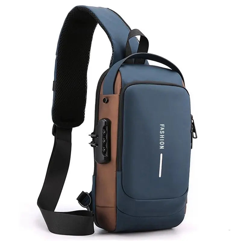 Men's Multifunction Anti-theft USB Shoulder Bag