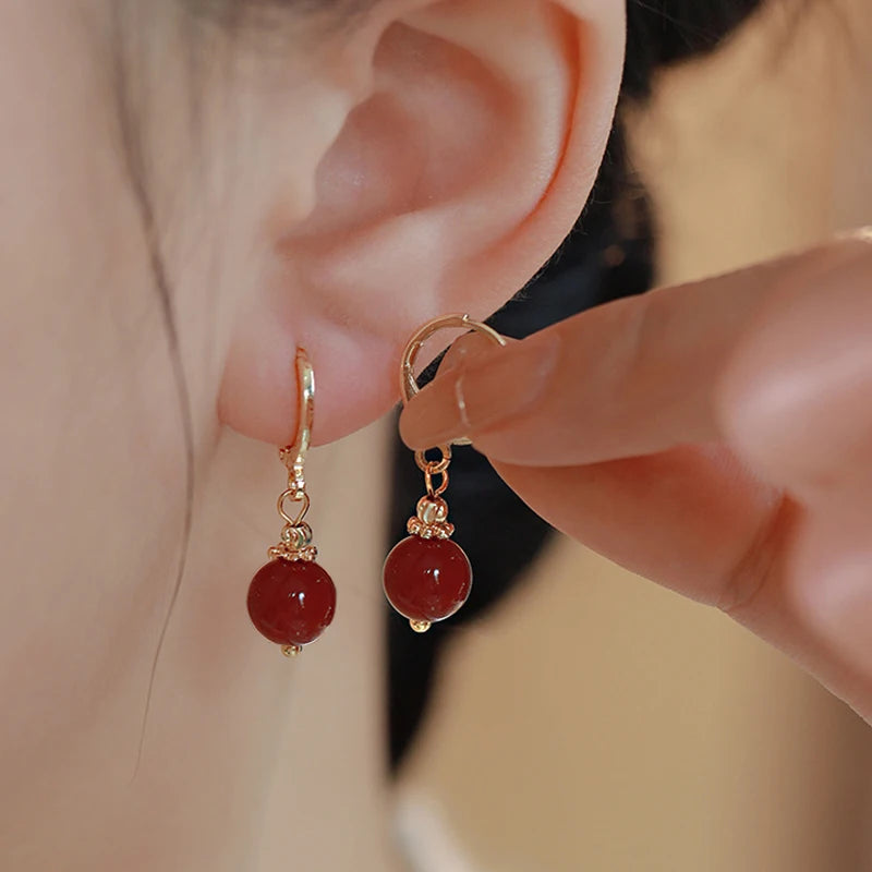 925 Sterling Silver Jade Drop Earring for Women