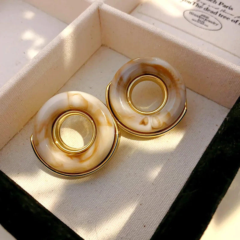 Smooth Leopard Round Bead Earrings for Women