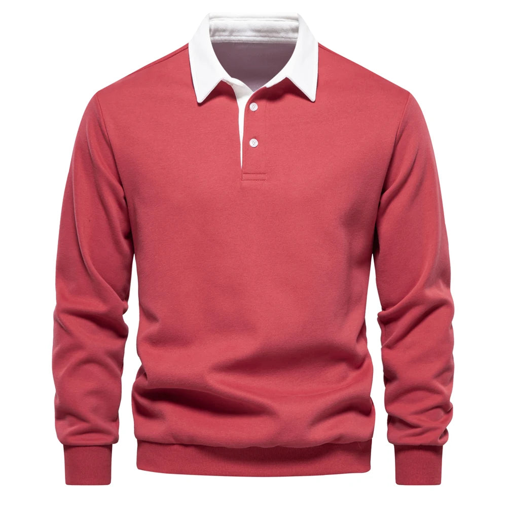 Autumn Fashion Design Polo Neck Sweatshirts for Men