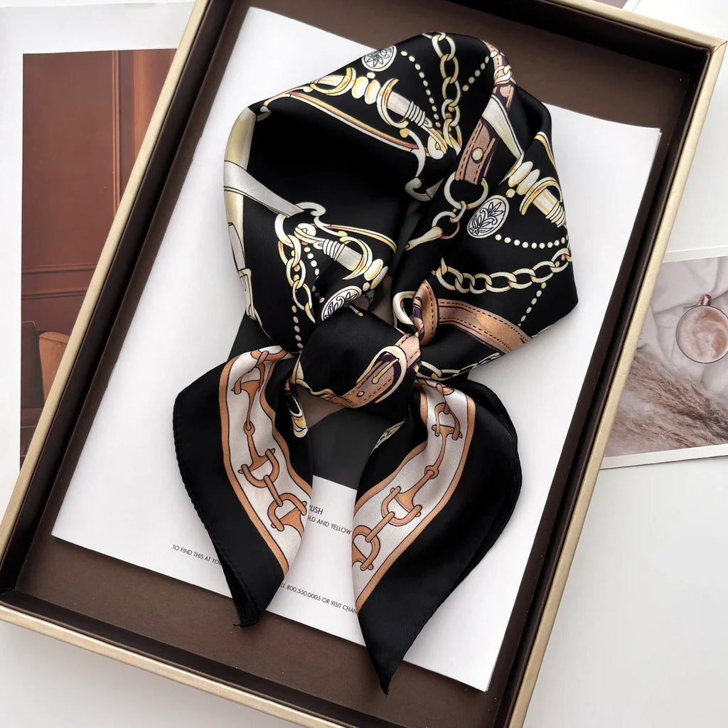 Luxury Women's Vintage Versatile Thin Satin Scarf