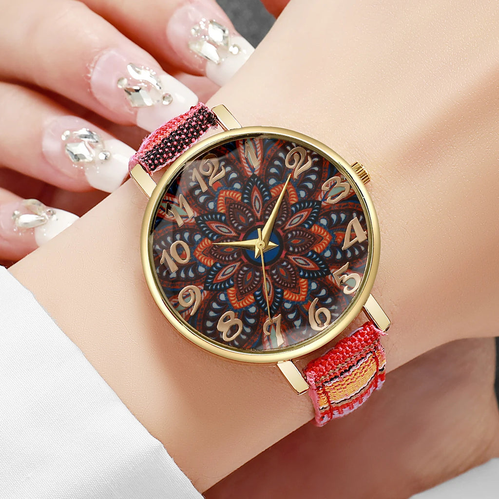 Fashion Women Leather Strap Quartz Wristwatch