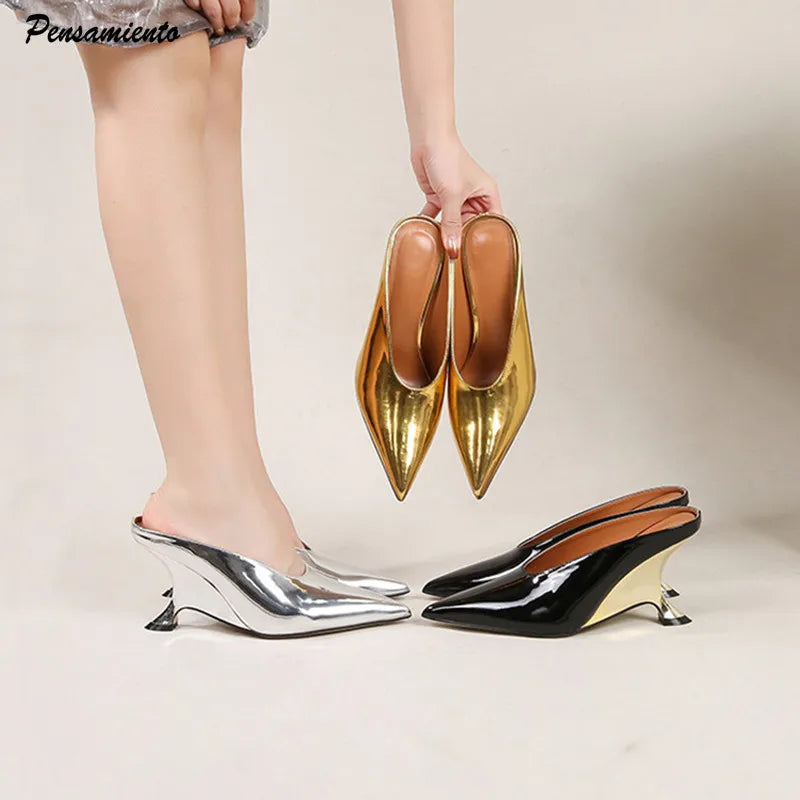 Platform Wedges High Heels Mule Women Slipper Pumps