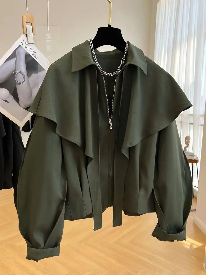 Korean Fashion Cloak Casual Capes Jacket