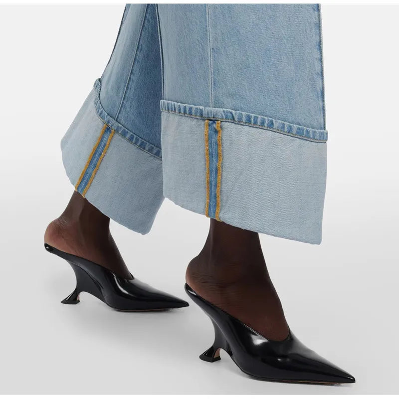 Platform Wedges High Heels Mule Women Slipper Pumps