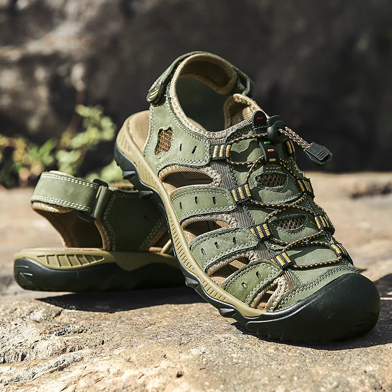 Genuine Leather Mens Water Beach Sandals