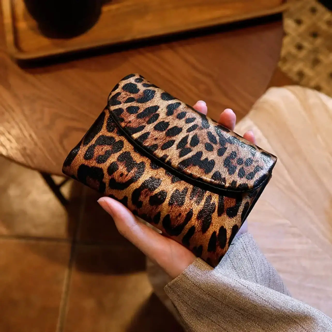New Short Women's Wallet Coin Pocket Leopard Pattern Women's Wallet