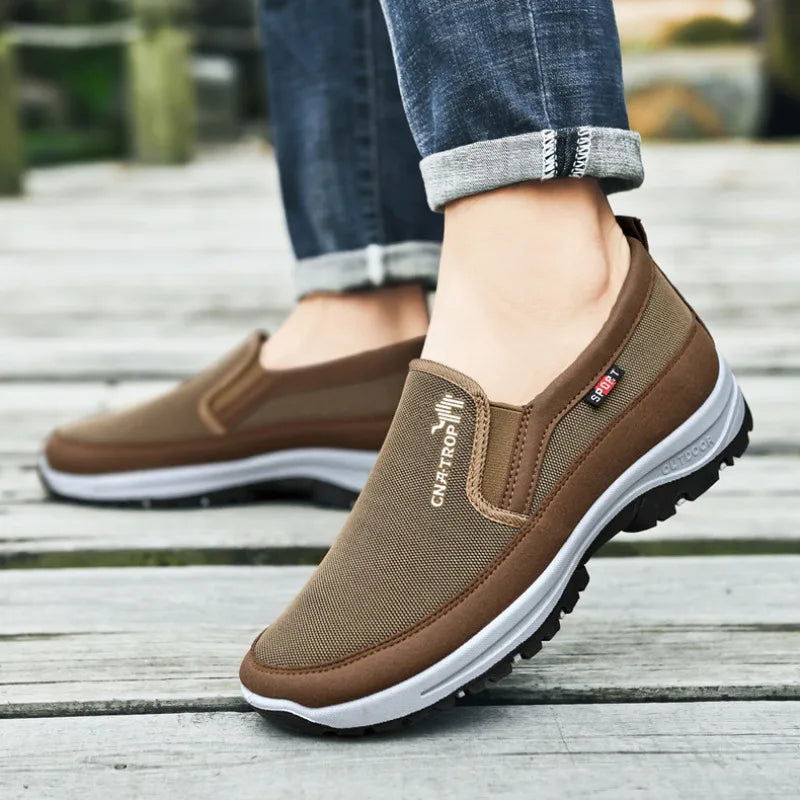 Men's Casual Loafers Elderly Mesh Breathable Casual Shoes