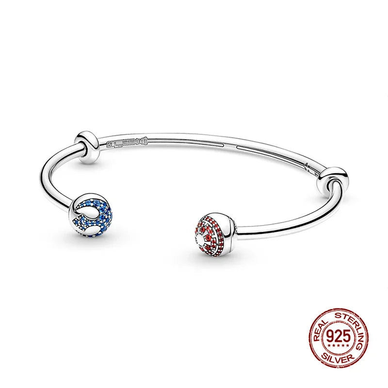 925 Silver Disney Original 17-20CM Gypsophila Snake Bones Chain Bracelet for Women