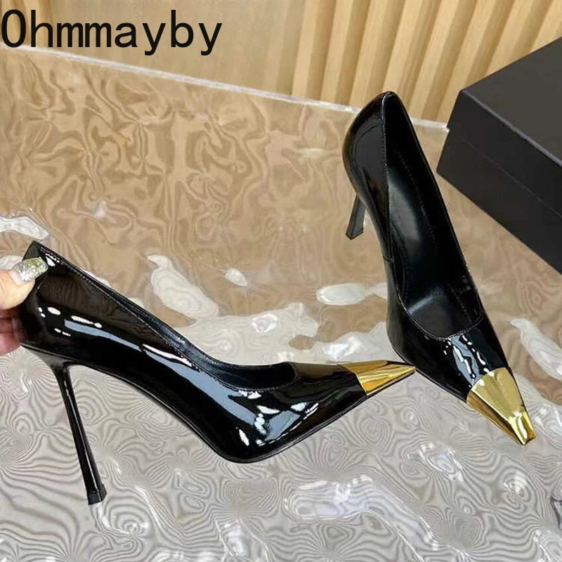 Designer Patent Leather Women Pumps